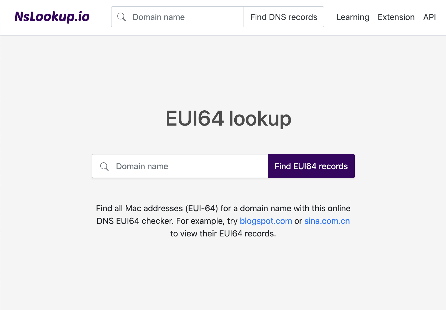 Open the EUI64 lookup tool