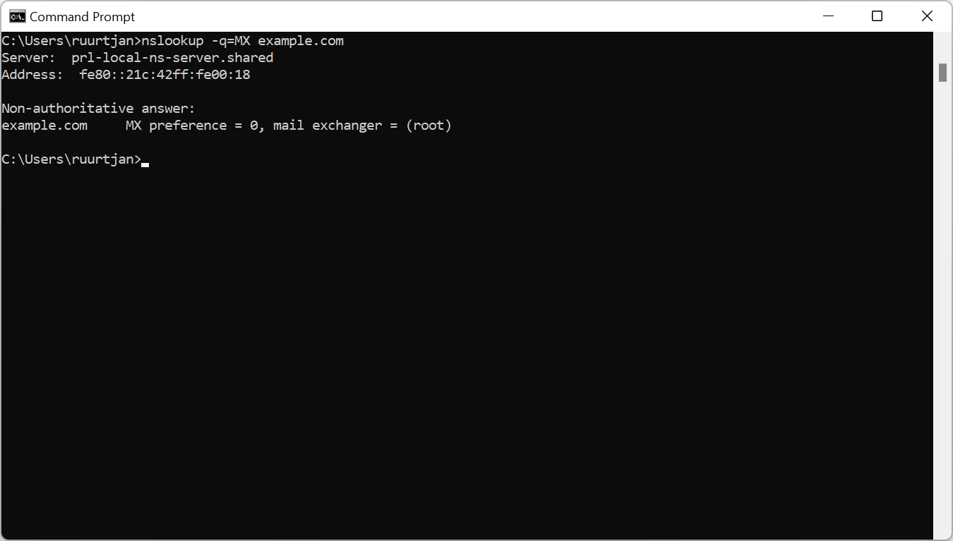 MX lookup in Windows